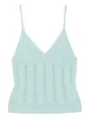 Blumarine Knitted Tank Top In Blue