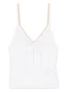 Blumarine Knitted Tank Top In White