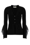 Blumarine Black Viscose Blend Cardigan In Black