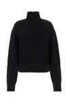 Blumarine Ribbed Alpaca Blend Sweater With Cropped Cut In Black
