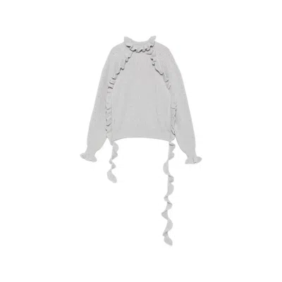 Blumarine Long-sleeve Knit Top In Gray