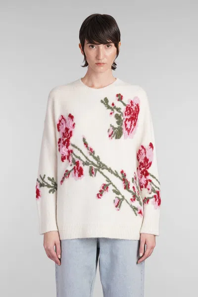 Blumarine Knitwear In Beige Wool In White