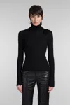 Blumarine Ribbed Turtleneck Sweater In Black