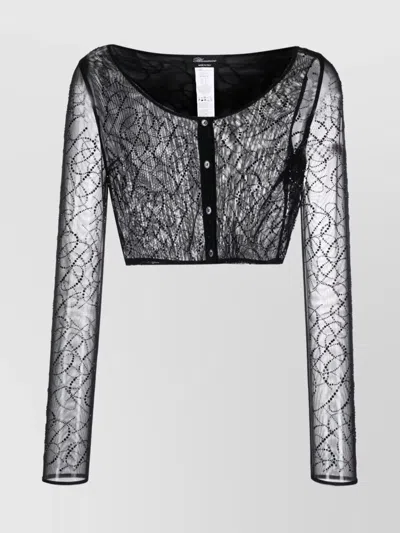 BLUMARINE KNITWEAR SHEER EMBELLISHED CROPPED LENGTH
