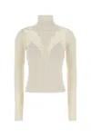 Blumarine Ivory Wool Blend Sweater In White