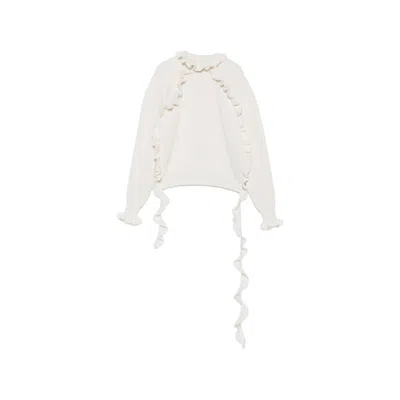 Blumarine Long-sleeve Knit Top In White
