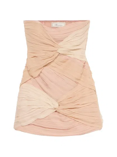 Blumarine Knotted-detail Mini Dress In Multi