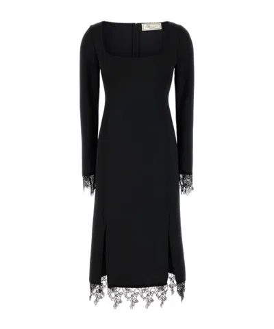 BLUMARINE BLUMARINE LACDE-DETAILED ZIPPED MIDI DRESS