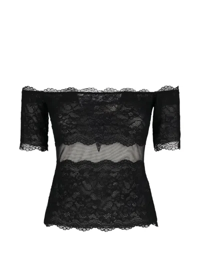Blumarine Lace Blouse In Black
