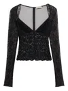 Blumarine Lace-bodice Top In Black