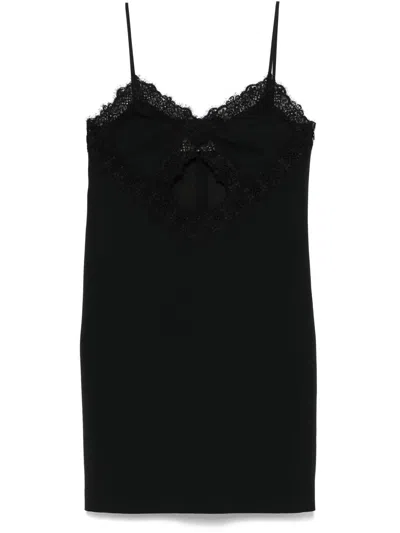 Blumarine Lace-detail Mini Dress In Black