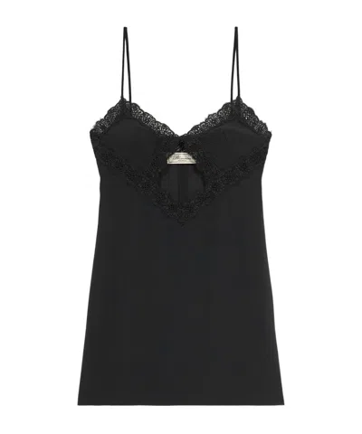 Blumarine Lace-detail Mini Dress In Black