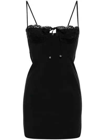 Blumarine Lace-embellished Minidress In Schwarz