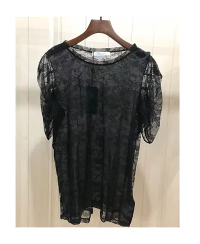Blumarine Lace Detail T-shirt In Black