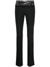 Blumarine Lace-detail Tapered Trousers In Black