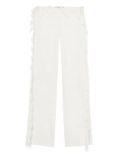 Blumarine Lace-detail Trousers In White