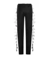 Blumarine Slim Fit High Waist Lace Detailing Trousers In Black