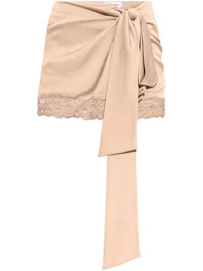 Blumarine Lace-detail Wrap Miniskirt In Rosa