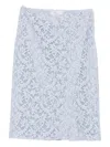 Blumarine Lace Floral Midi Skirt In Blue