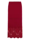 Blumarine Lace Midi Skirt In Red