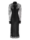 Blumarine Lace Mock-neck Midi Dress In Black