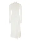 Blumarine Lace-panel Midi Dress In White