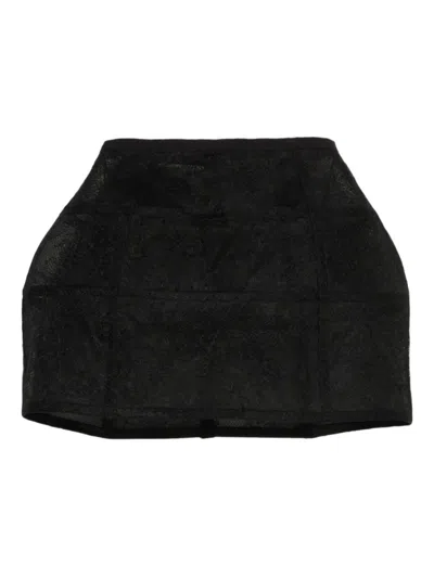 Blumarine Lace-panelled Mini Skirt In Black