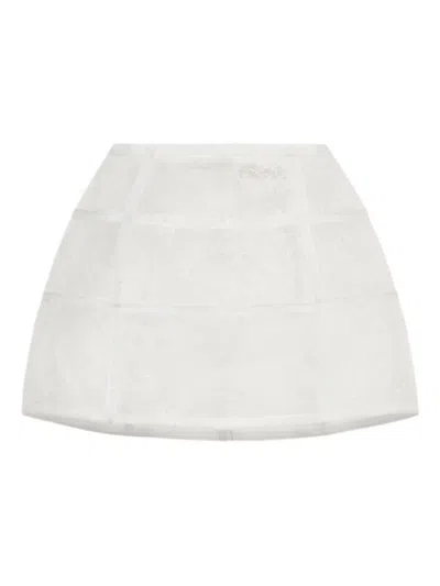 Blumarine Lace-panelled Mini Skirt In White