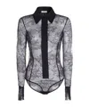 Blumarine Sheer Lace Long Sleeves Scalloped Edges