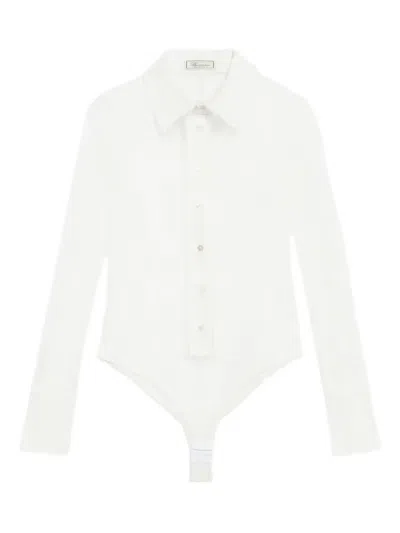 Blumarine Lace-panelled Shirt In White