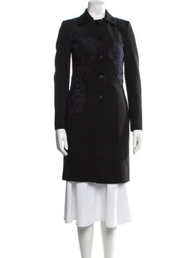 Pre-owned Blumarine Lace Pattern Coat In Black