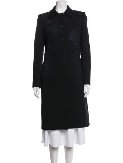 Pre-owned Blumarine Lace Pattern Coat In Black