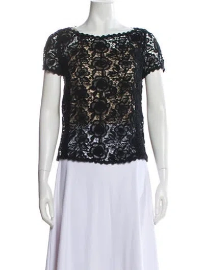 Pre-owned Blumarine Lace Pattern Crew Neck Top In White