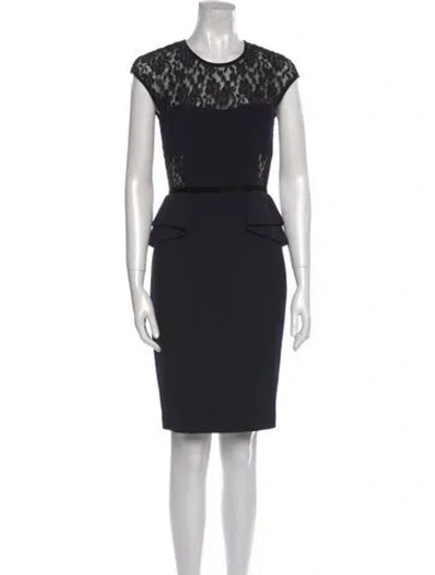Pre-owned Blumarine Lace Pattern Knee-length Dress In Black
