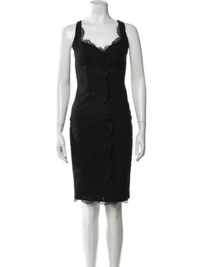 Pre-owned Blumarine Lace Pattern Knee-length Dress In Black