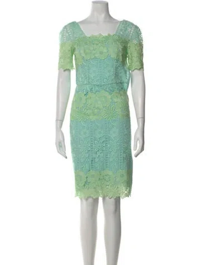 Pre-owned Blumarine Lace Pattern Knee-length Dress In Green