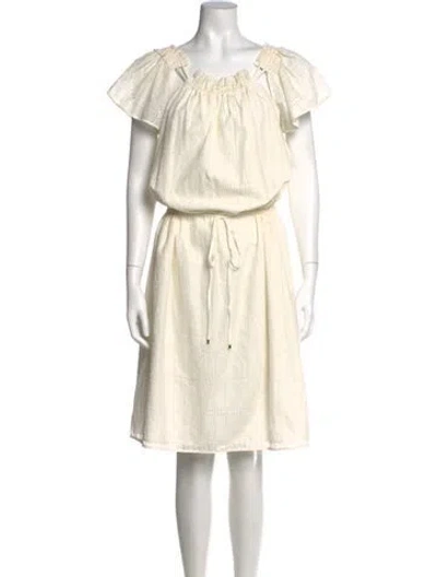 Pre-owned Blumarine Lace Pattern Knee-length Dress In Neutral