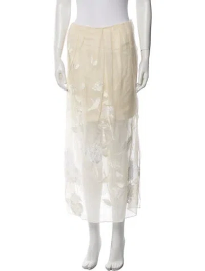 Pre-owned Blumarine Lace Pattern Midi Length Skirt In White