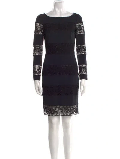 Pre-owned Blumarine Lace Pattern Mini Dress In Black