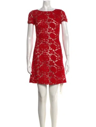 Pre-owned Blumarine Lace Pattern Mini Dress In Red