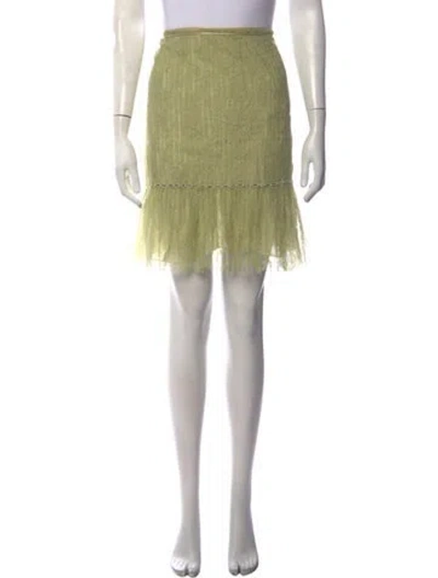 Pre-owned Blumarine Lace Pattern Mini Skirt In Green