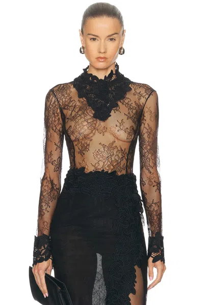 Blumarine Lace Top In Black