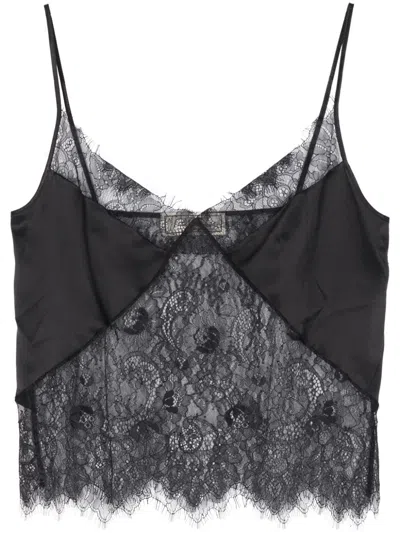 Blumarine Lace Top In Black