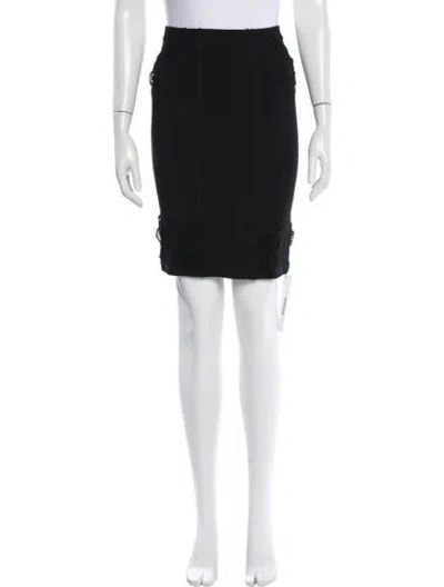 Pre-owned Blumarine Lace Trim Embellishment Knee-length Skirt In Black