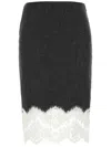 Blumarine Stretch Viscose Blend Skirt With Lace Trim In Schwarz