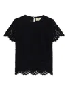 Blumarine Lace-trim Short-sleeve T-shirt In Black