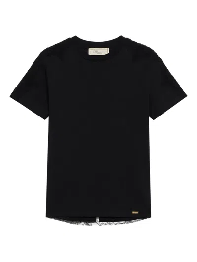 Blumarine Lace-trim T-shirt In Black