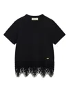 Blumarine Lace-trim T-shirt In Black