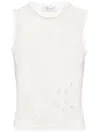 Blumarine Patterned-jacquard Ribbed Top In White