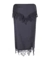 Blumarine Lace-trimmed Pencil Midi Skirt In Black